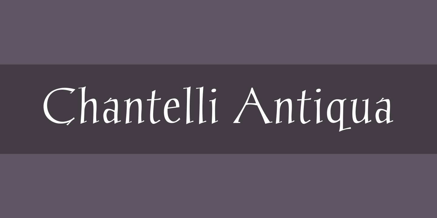 Ejemplo de fuente Chantelli Antiqua Regular